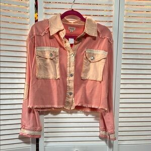 POL Women's Pink Denim Jacket